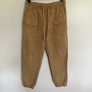 Aerie Women's Cargo‎ Jogger Pants Size XS Tan Beige Casual Drawstring Oversized